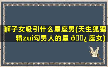 狮子女吸引什么星座男(天生狐狸精zui
勾男人的星 🌿 座女)